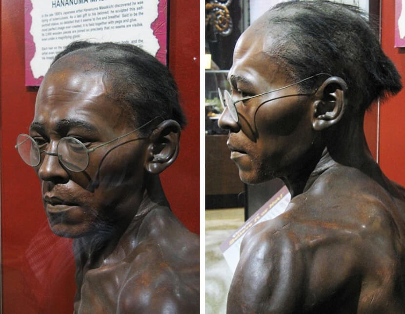 Từng chi tiết chân thực của bức tượng Hananuma Masakichi đã gây bất ngờ cho mọi người.