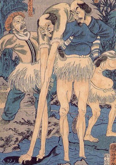 Búp bê sống Asakusa Okuyama - Tranh của Utagawa Kuniyoshi (1855)